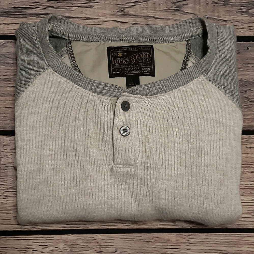 Lucky Brand Men's Henley Sweatshirt Large
